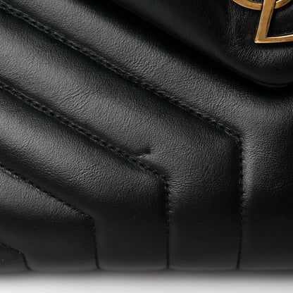 Saint Laurent Calfskin Y Quilted Monogram Large Loulou Chain Satchel Black 17 of 17