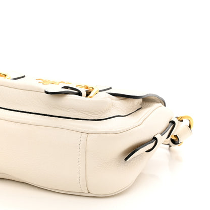 Prada Vitello Phenix Double Buckle Messenger Bag White 10 of 10