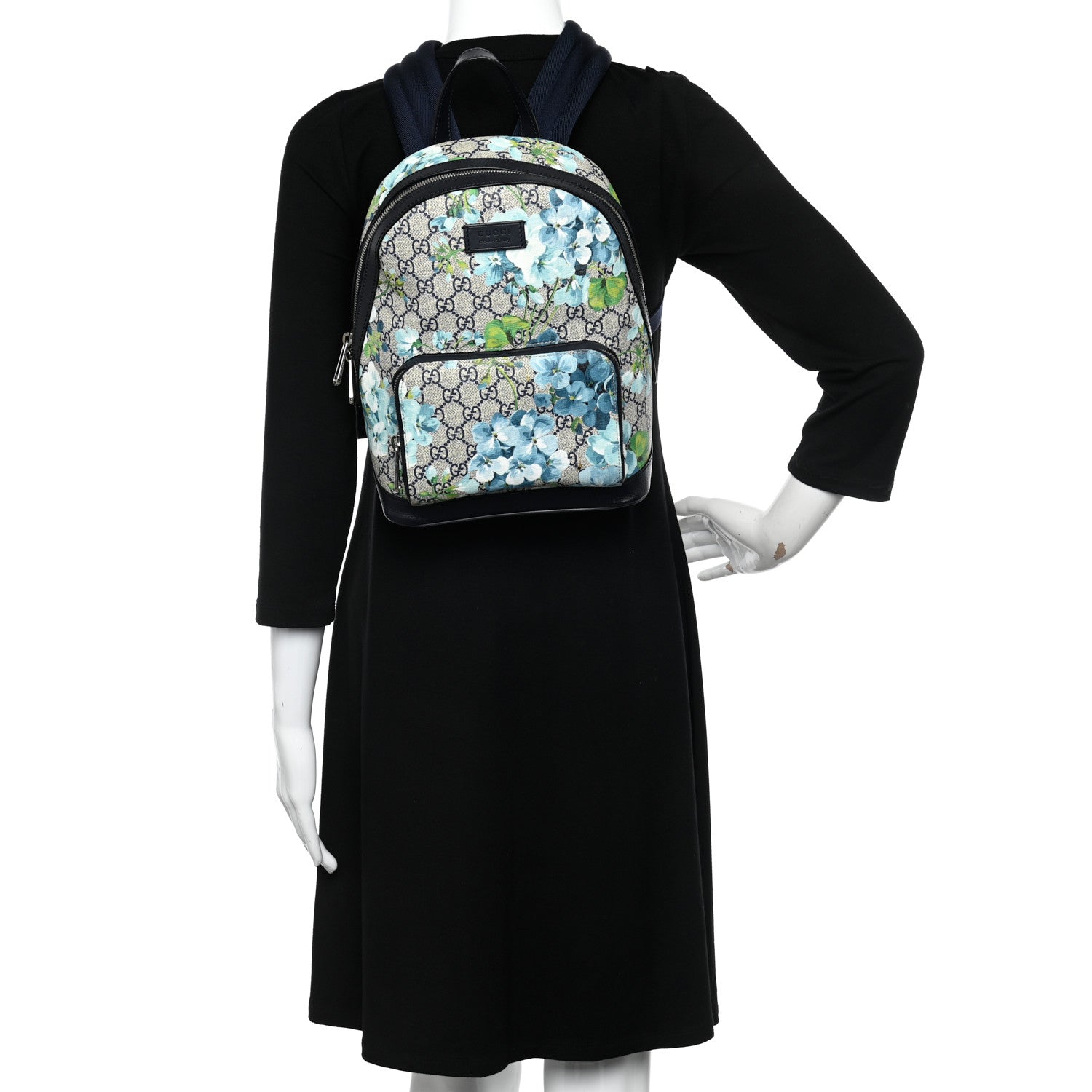 Gucci GG Supreme Monogram Blooms Small Day Backpack Blue 2 of 11
