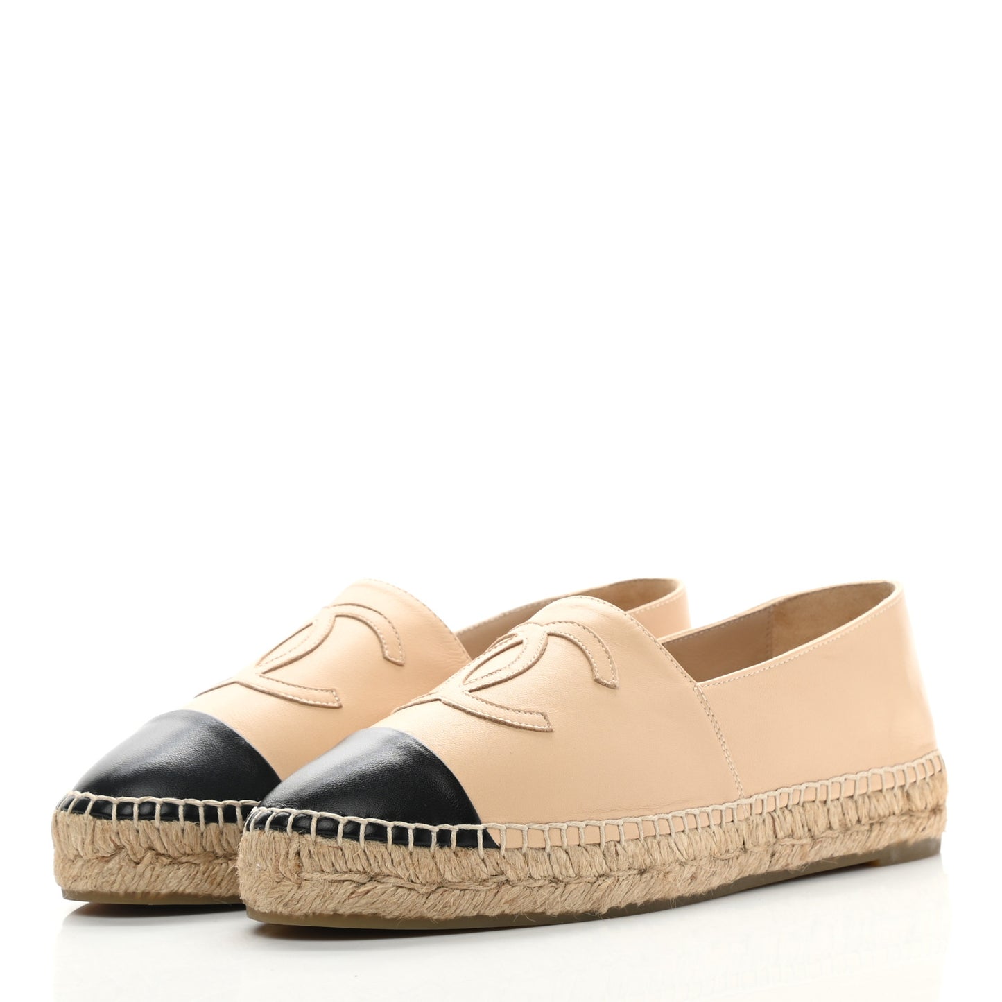 Lambskin CC Espadrilles 39 Beige Black