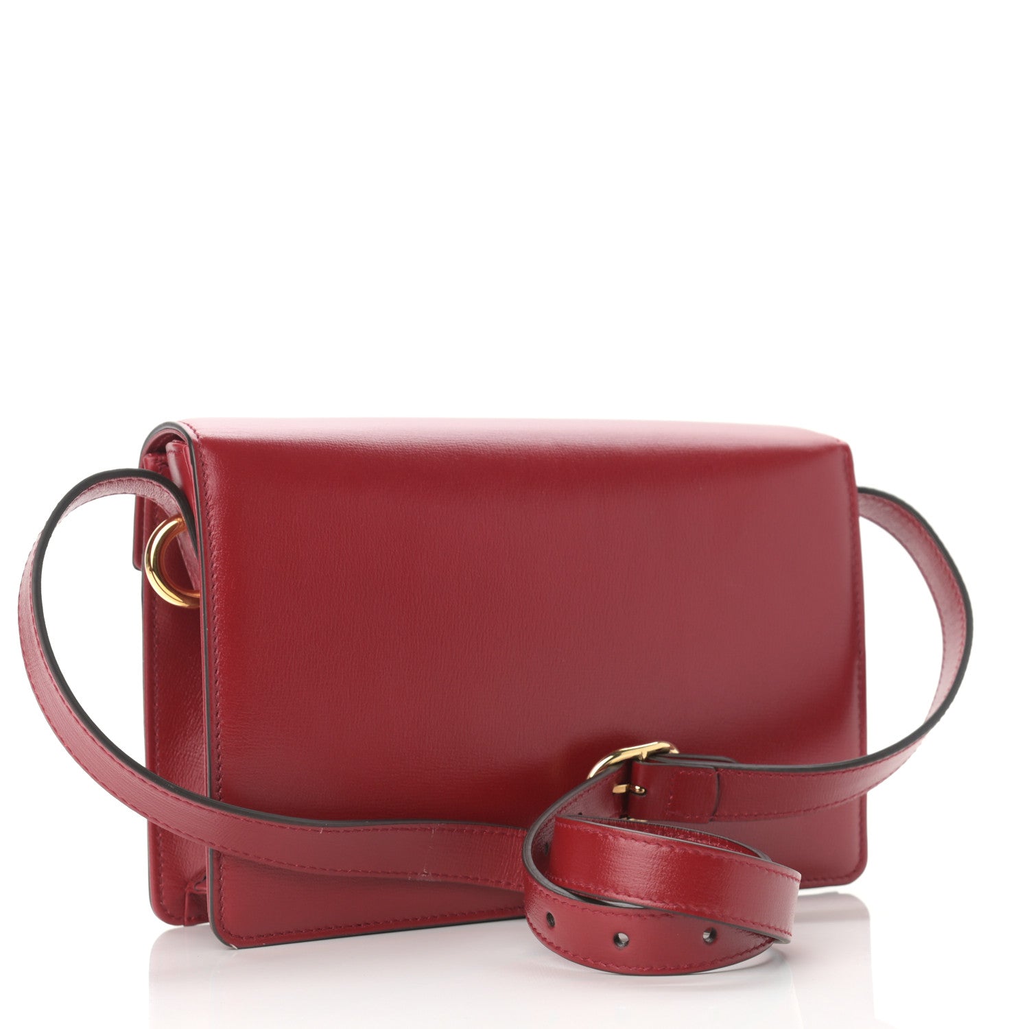 Gucci Textured Calfskin Small Torchon GG Ring Shoulder Bag New Cherry Red 3 of 11