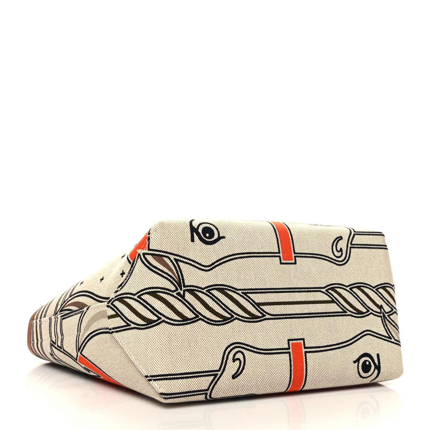 Hermes H Plume Canvas Swift Printed Quadrige au Fil Steeple 25 Bag Gris Beige Ecru Beige Gold 4 of 10