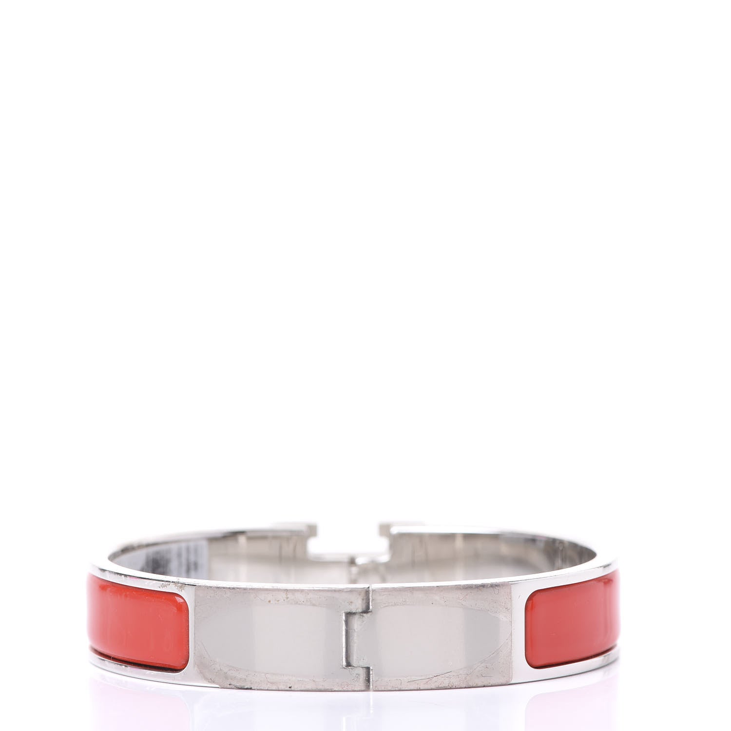 Hermes Enamel Narrow Clic Clac H Bracelet PM Rouge Vif 2 of 4
