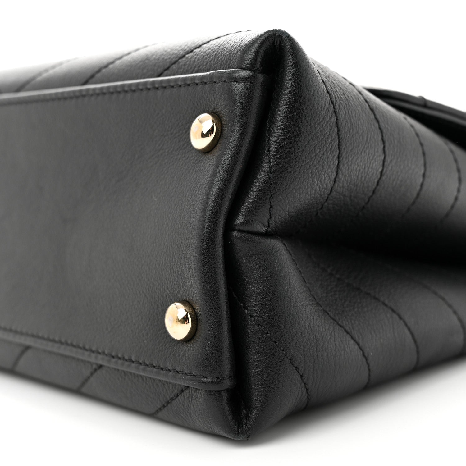 Chanel Grained Calfskin Small Chevron Chic Top Handle Flap Black 10 of 10