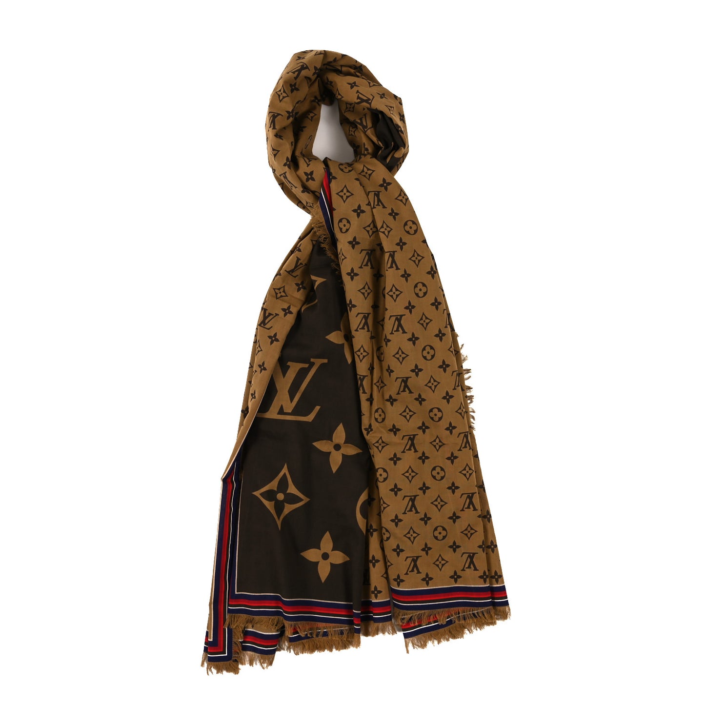 Cotton Monogram Bliss Stole Brown