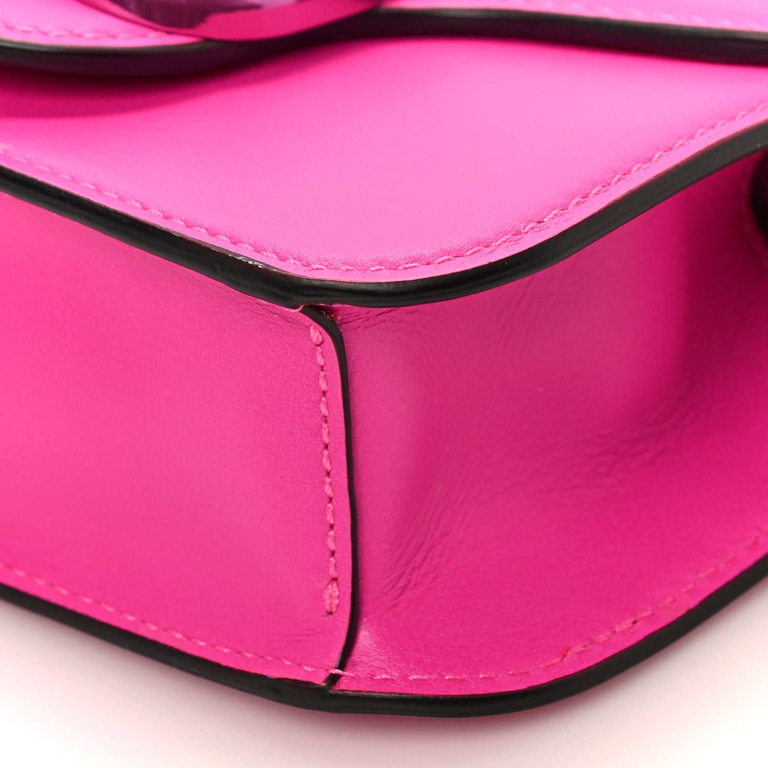 Valentino Garavani Calfskin Lacquer Monochrome Vlogo Mini Loco Crossbody Bag Pink PP 9 of 9