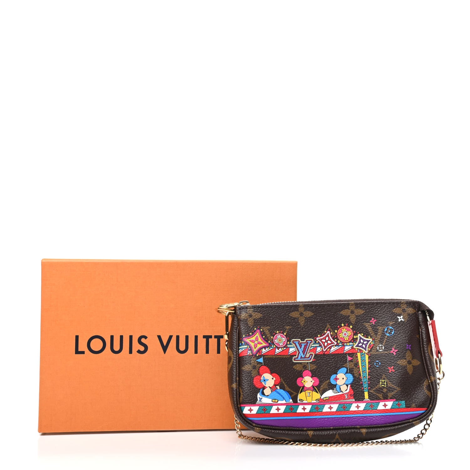 Louis Vuitton Monogram 2020 Christmas Animation Bumper Cars Mini Pochette Accessories Coquelicot 8 of 8