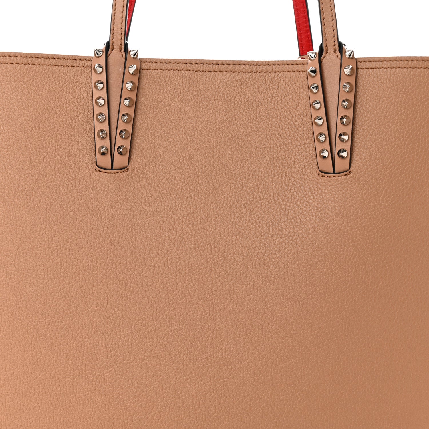 Christian Louboutin Calfskin Spikes East West Cabata Tote Nude 9 of 12