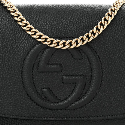 Gucci Pebbled Calfskin Medium Soho Flap Crossbody Black 8 of 10