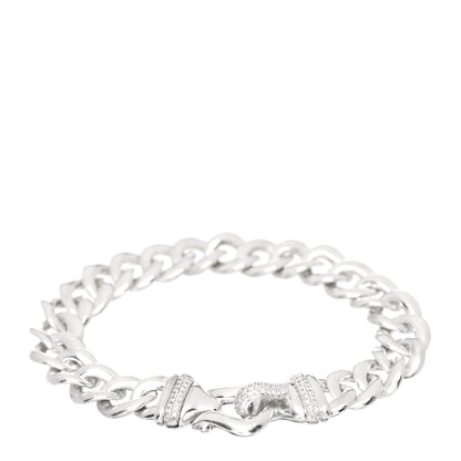David Yurman Sterling Silver Diamond 12mm Curb Link Buckle Bracelet 1 of 4