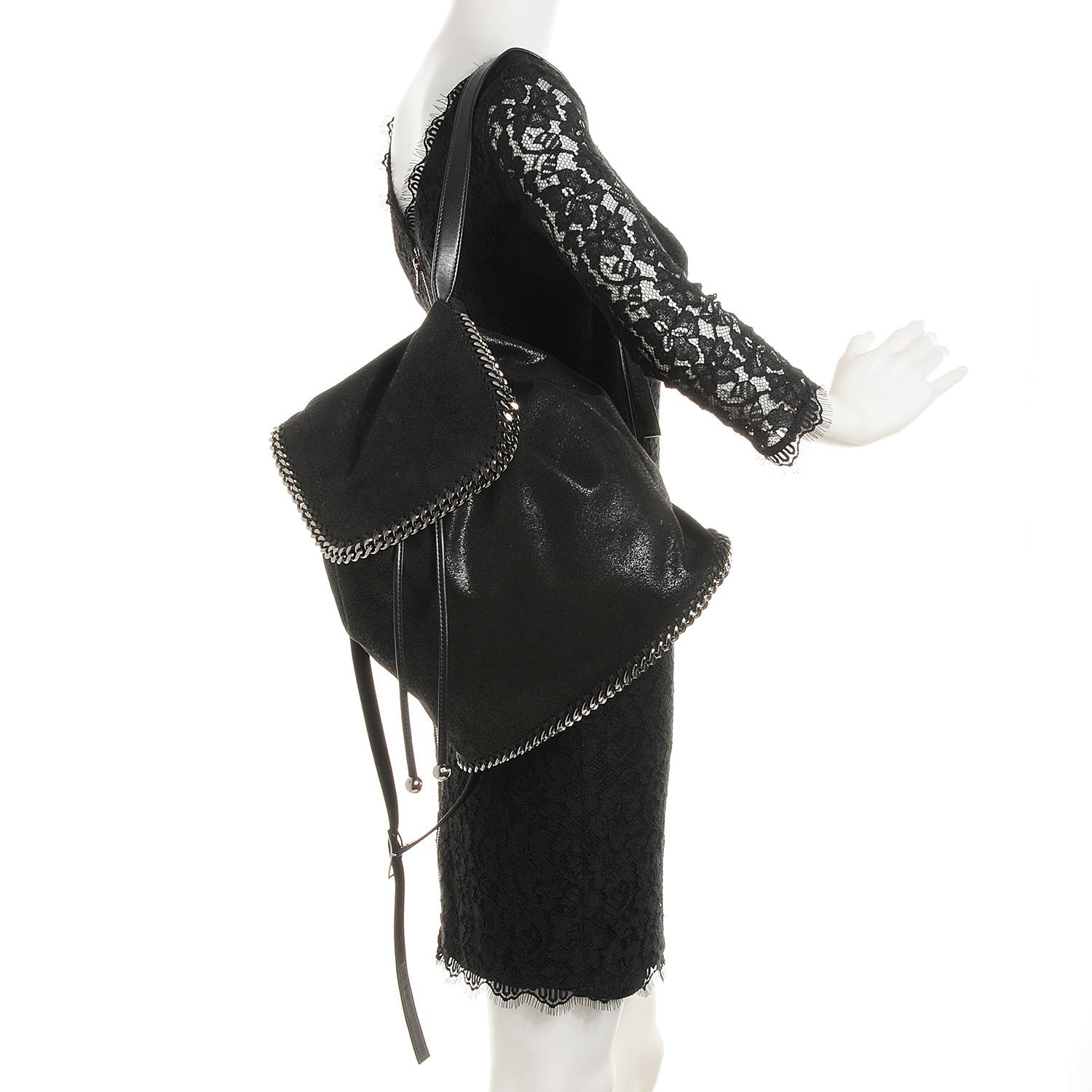 Stella McCartney Shaggy Deer Backpack Bag Black 2 of 9