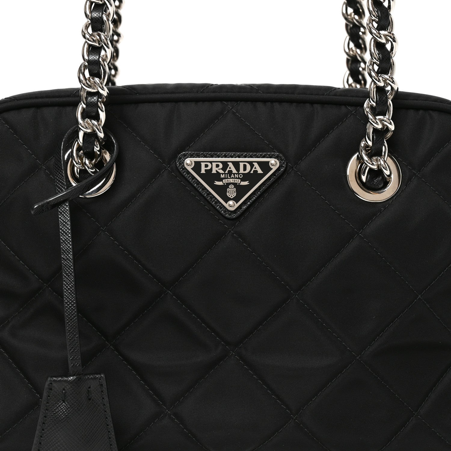 Prada Nylon Tessuto Impuntu Quilted Shoulder Bag Black 6 of 8