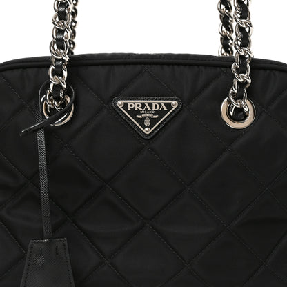Prada Nylon Tessuto Impuntu Quilted Shoulder Bag Black 6 of 8