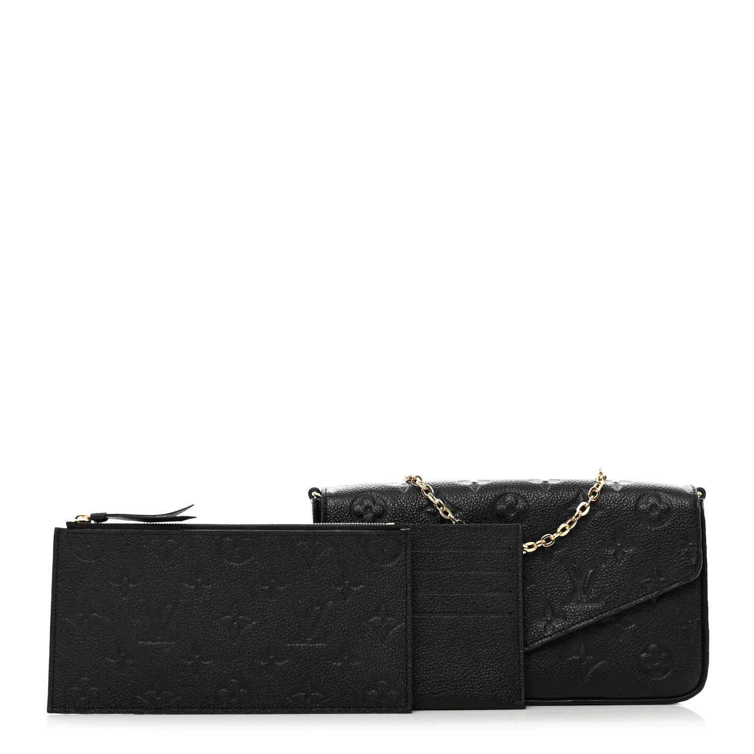 Louis Vuitton Empreinte Pochette Felicie Chain Wallet Black 2 of 12