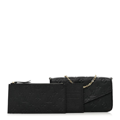 Louis Vuitton Empreinte Pochette Felicie Chain Wallet Black 2 of 12