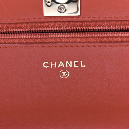 Chanel Lambskin Quilted Trendy CC Wallet On Chain WOC Red 5 of 9