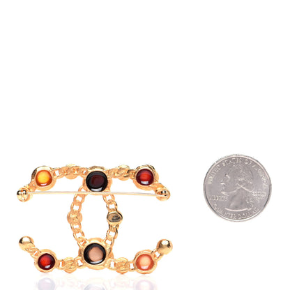 Chanel Gripoix Pearl CC Brooch Gold Multicolor 2 of 7