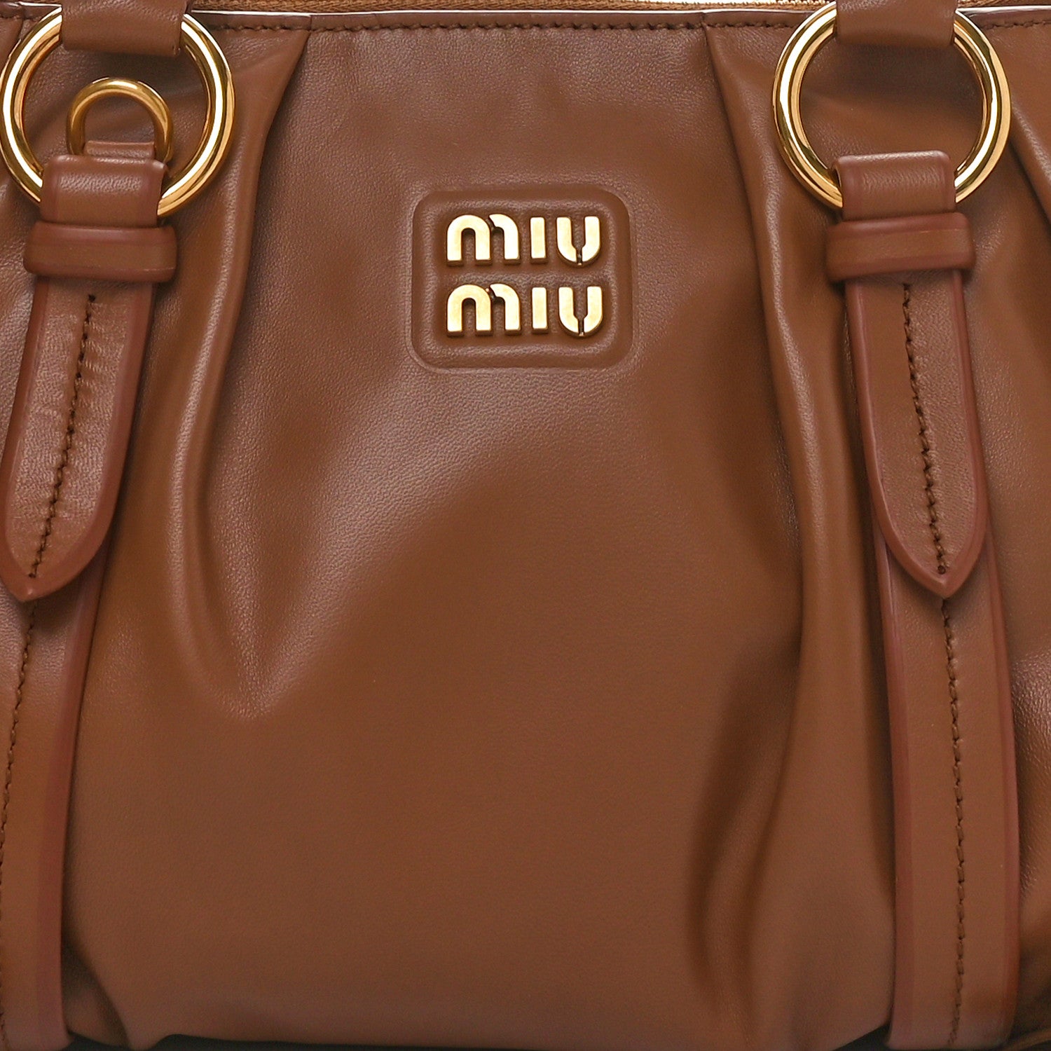 Miu Miu Nappa Joie Shoulder Bag Cognac 1680245 – FASHIONPHILE