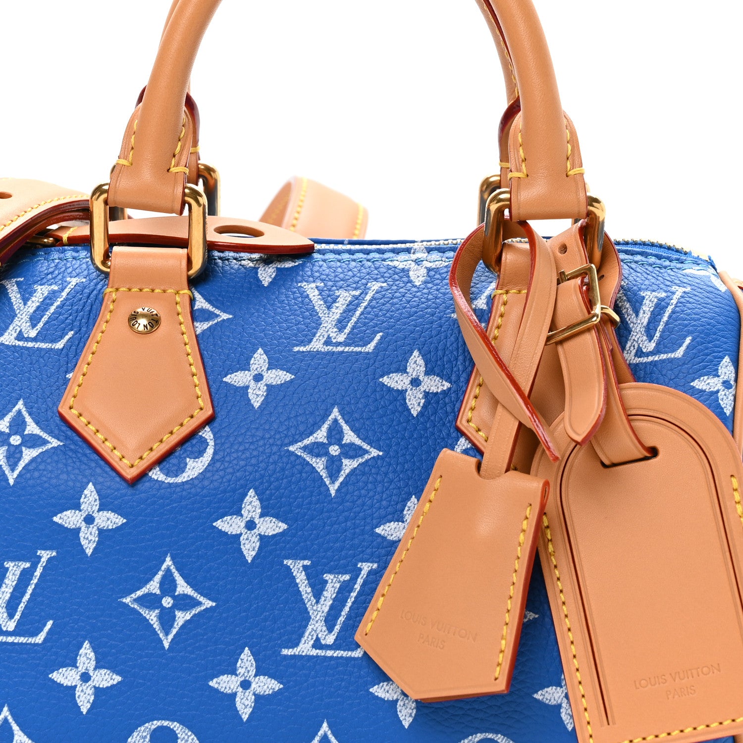 Louis Vuitton Calfskin Monogram Speedy P9 Bandouliere 20 Blue 9 of 12