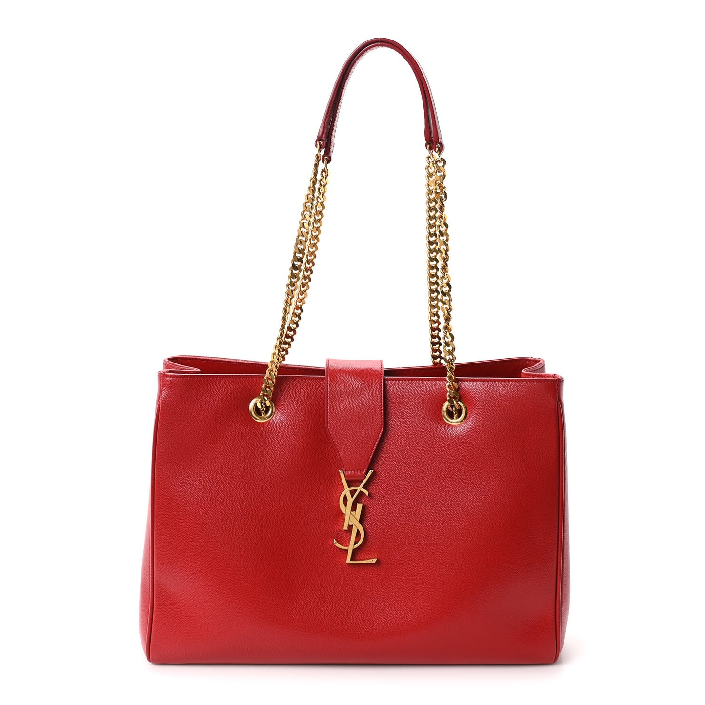 Grain De Poudre Classic Monogram Shopping Bag Red