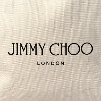 Jimmy Choo Canvas Logo Tote Natural Black 8 of 11