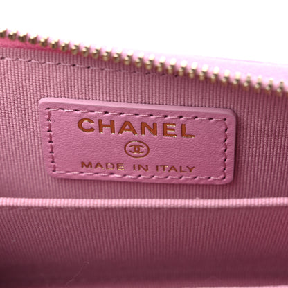 Chanel Lambskin Quilted Chanel 19 Zip Around Coin Purse Wallet Light Pink 6 of 9