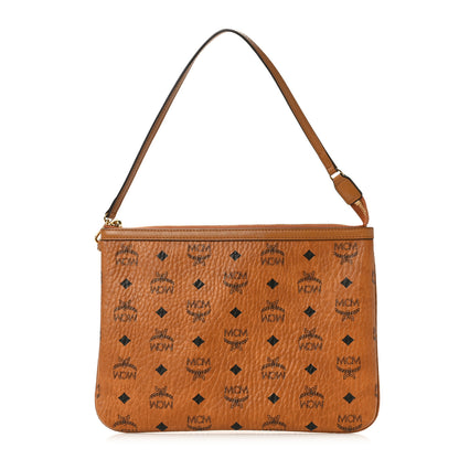 MCM Visetos Liz Shopper Tote Pouch Cognac 1 of 8