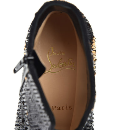Christian Louboutin Paillettes Disco 70S Ankle Boots 37 Black Gold 7 of 8