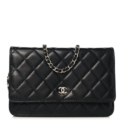 Chanel Lambskin Quilted Wallet On Chain WOC Black 1 of 13