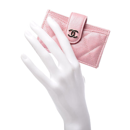 Chanel Iridescent Caviar Quilted Gusseted Card Holder Pink 1 of 10
