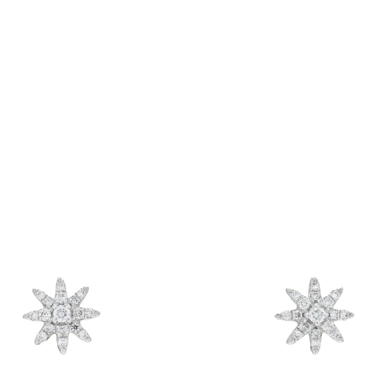 David Yurman DAVID YURMAN 18K White Gold Diamond Petite Starburst Earrings 1 of 4