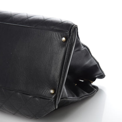 Chanel Calfskin Stitched XL Weekender Black 9 of 24