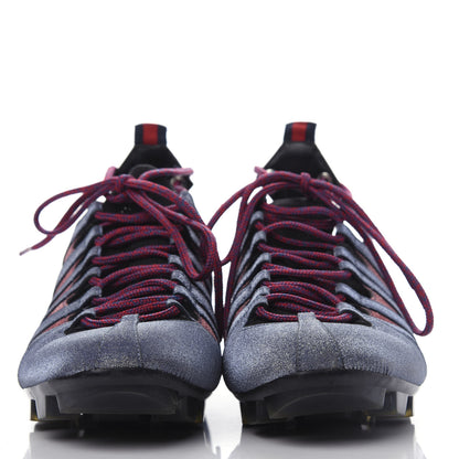 Gucci Nappa Sparkle Feline Web Titan Lace Up Sneakers 8.5 Caspian Rosso 2 of 11