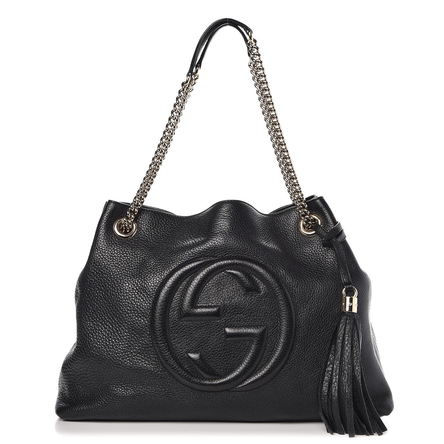 Gucci Pebbled Calfskin Medium Soho Chain Shoulder Bag Black 1 of 10