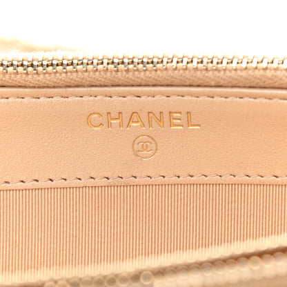 Chanel Iridescent Caviar Quilted Small Clutch With Chain Beige 8 of 16