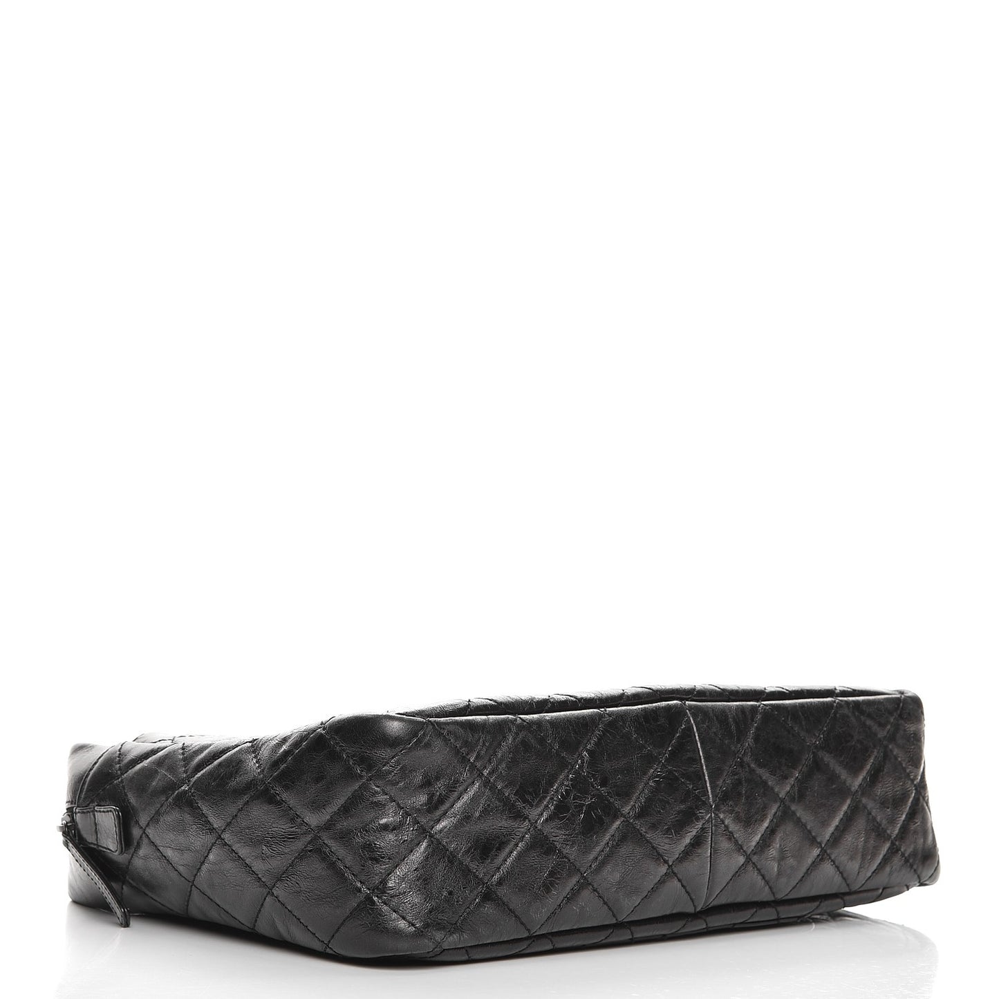Metallic Aged Calfskin Quilted Large Reissue Camera Case Black