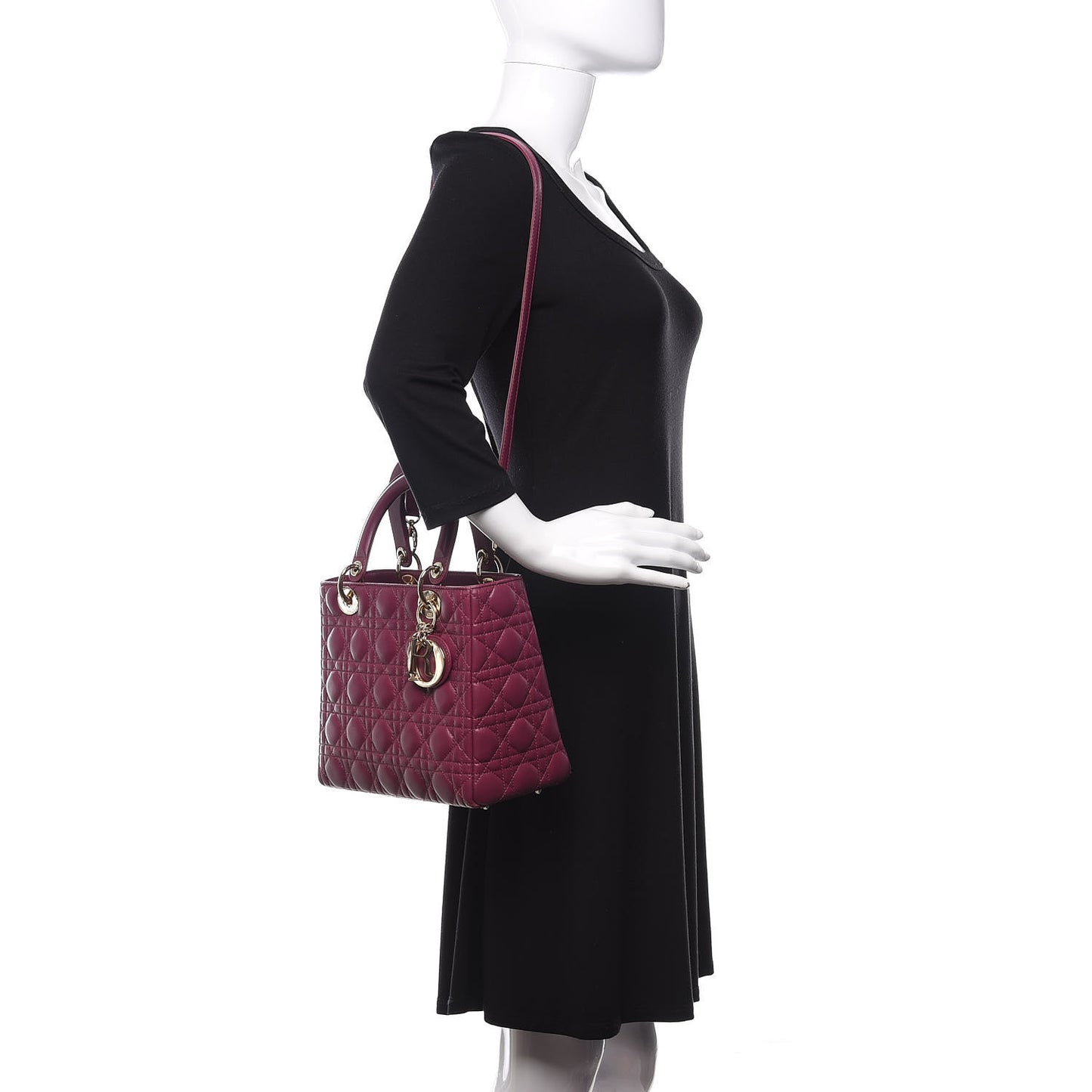 Lambskin Cannage Medium Lady Dior Purple