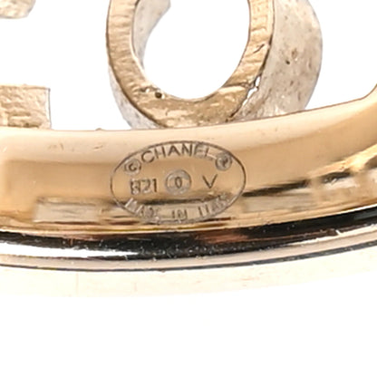 Chanel Metal Crystal Bow-tiful CC Hoop Earrings Gold 4 of 5