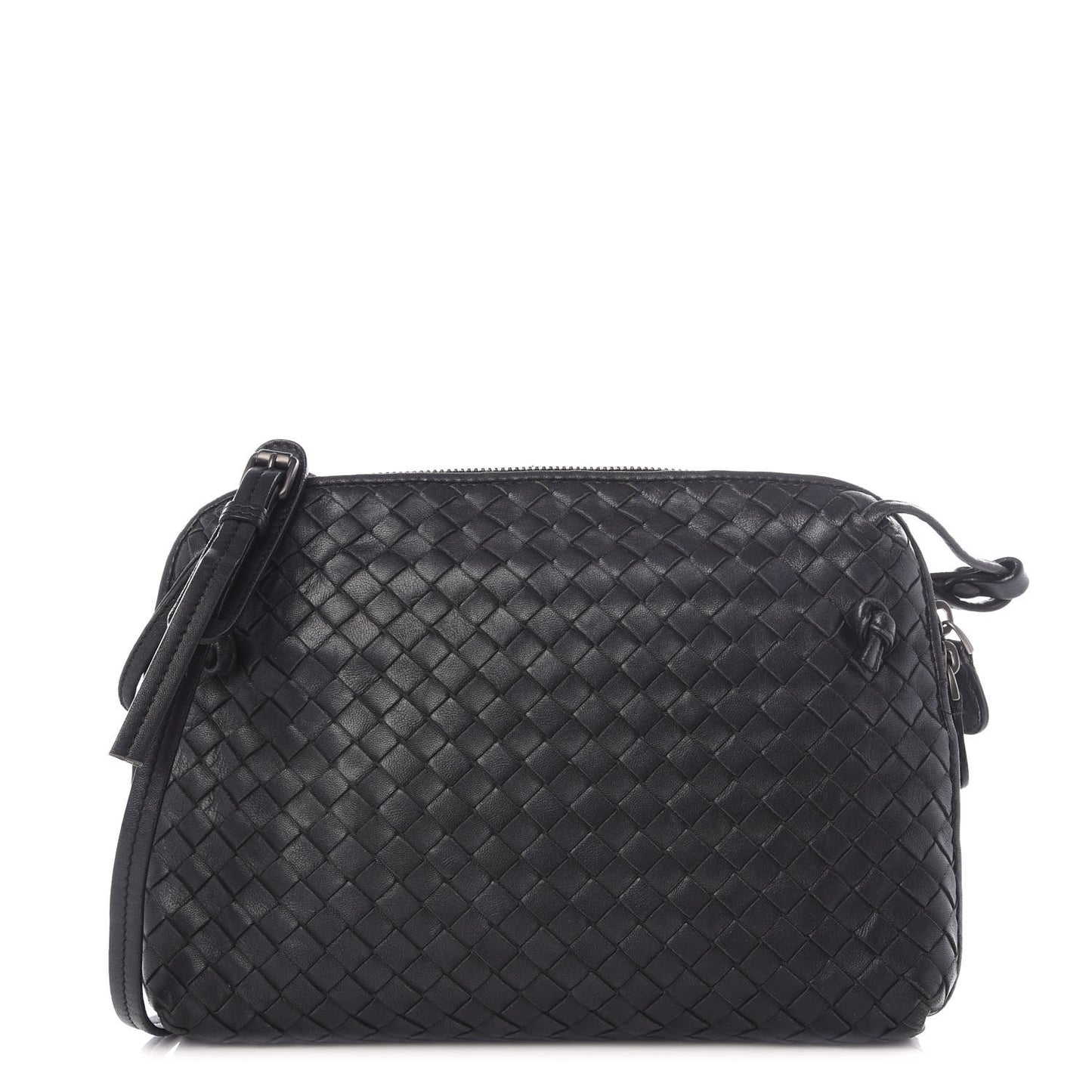 Nappa Intrecciato Pillow Crossbody Messenger Black