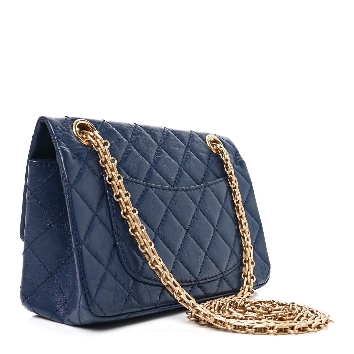 Aged Calfskin Quilted 2.55 Reissue Mini Flap Navy