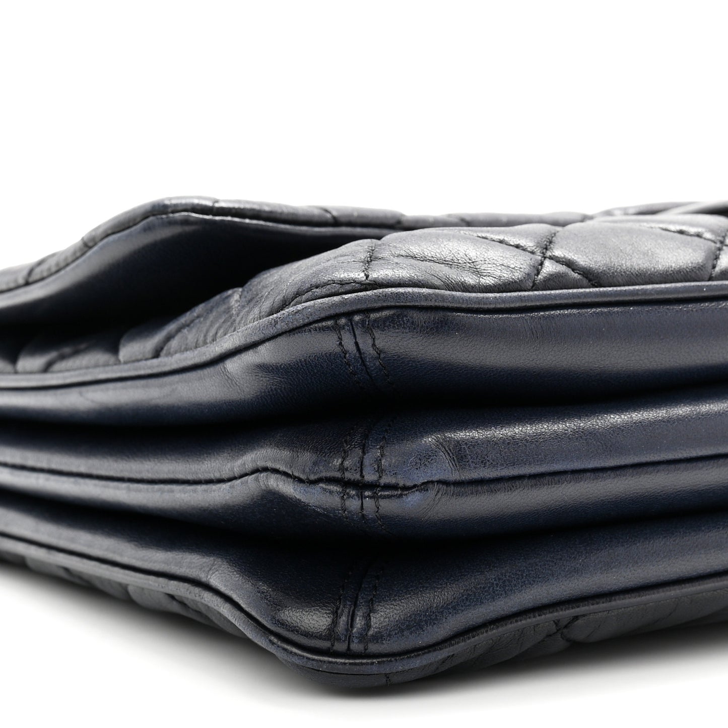 Lambskin Quilted Jumbo Chanel 3 Flap Navy