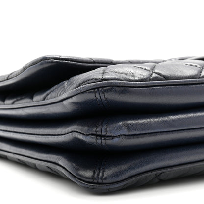 Chanel Lambskin Quilted Jumbo Chanel 3 Flap Navy 9 of 11