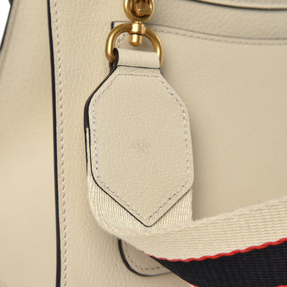 Gucci Grained Calfskin Web Stripe Butterfly Medium Totem Top Handle Bag White 17 of 18