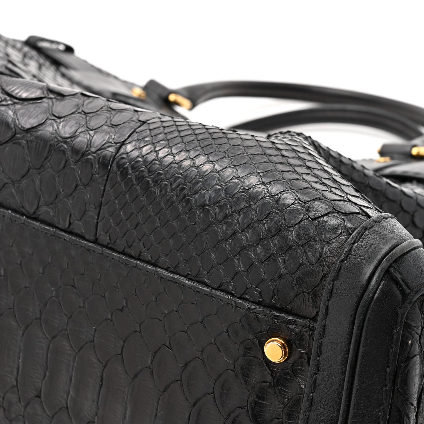 Snakeskin Large GG Running Tote Black