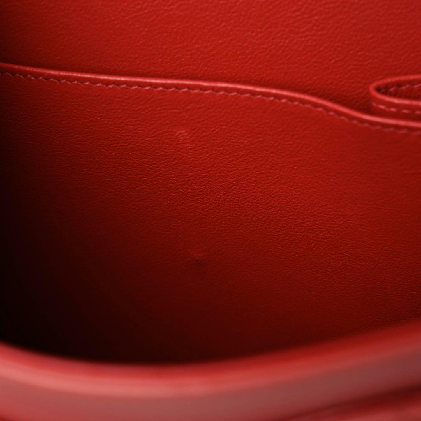 Lambskin Chevron Quilted Jumbo Double Flap Red