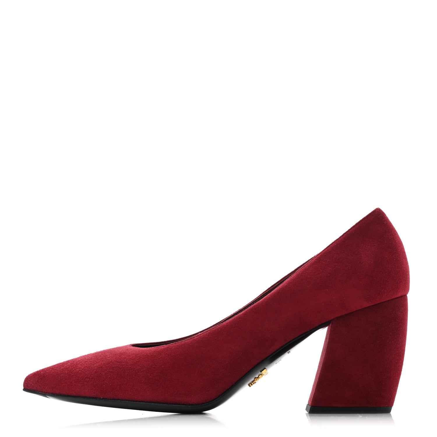 Prada Camoscio Block Heel Pumps 37.5 Red 1 of 8