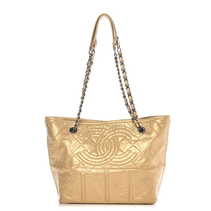 Chanel Metallic Aged Calfskin Small Shopping In Moscow Tote Gold 1 of 8