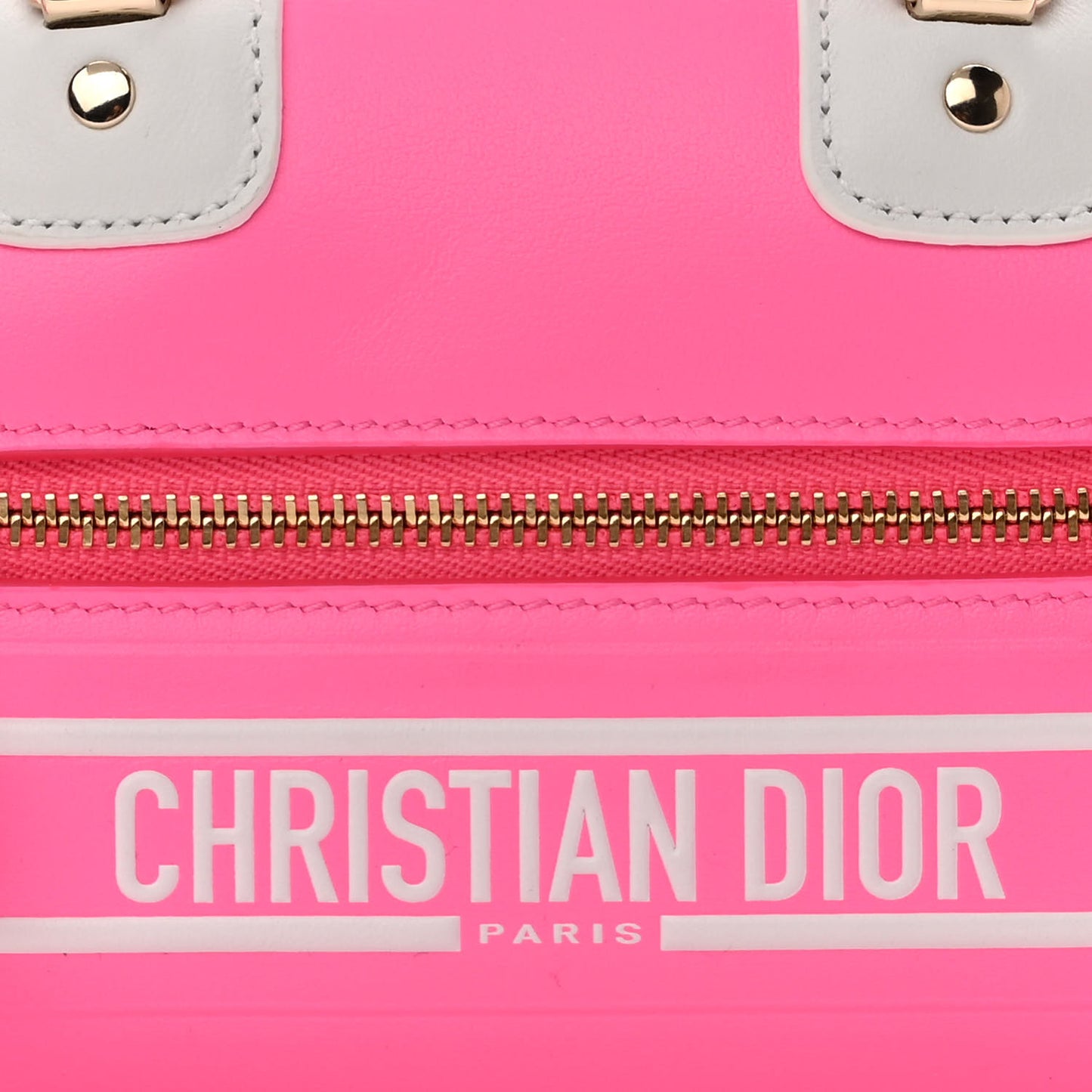 Calfskin Micro Dior Vibe Zip Bowling Bag Pink Multicolor