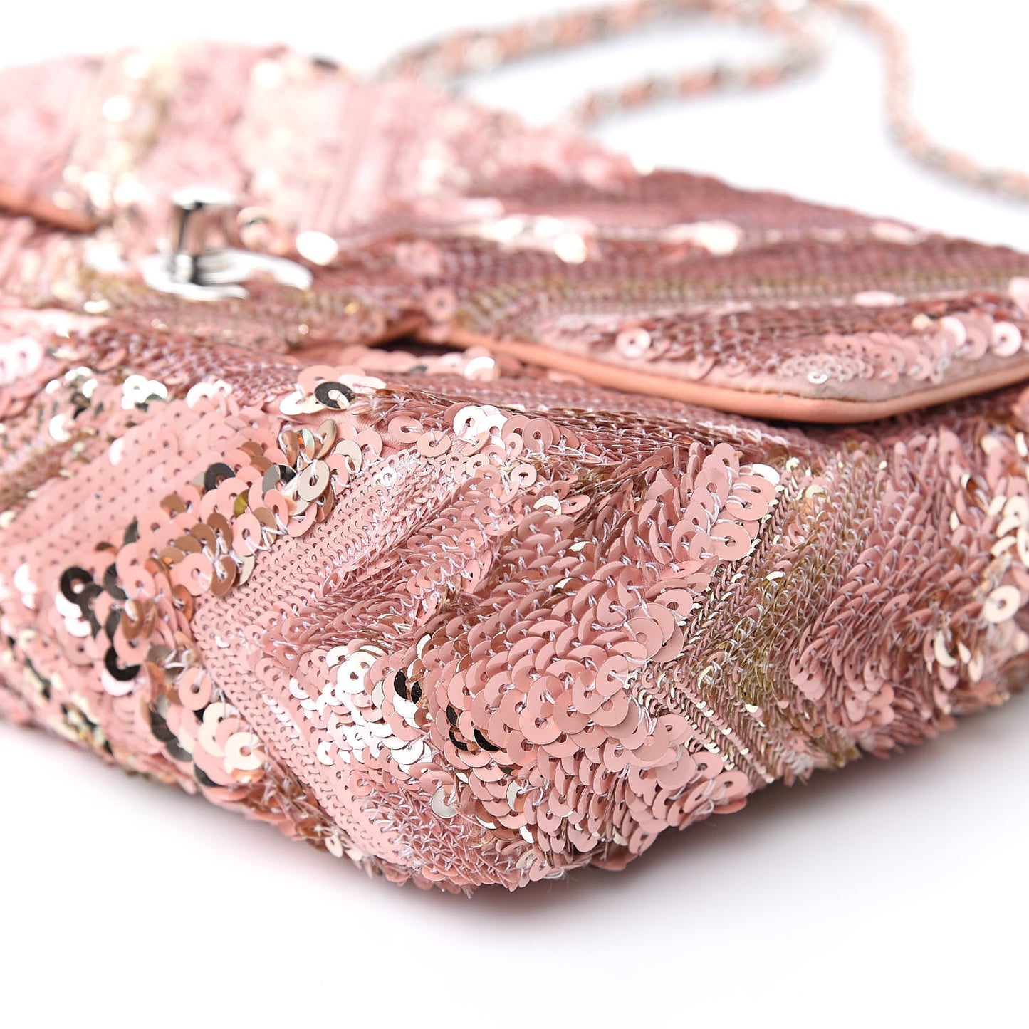 Sequins Chevron Mini Rectangular Flap Pink