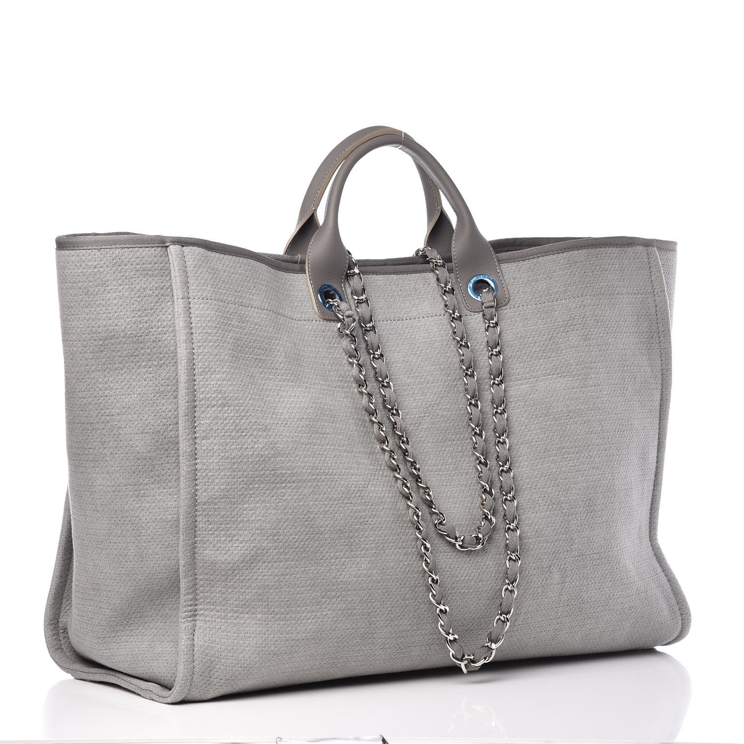 Chanel Canvas Extra Large Deauville Tote Grey 3 of 7
